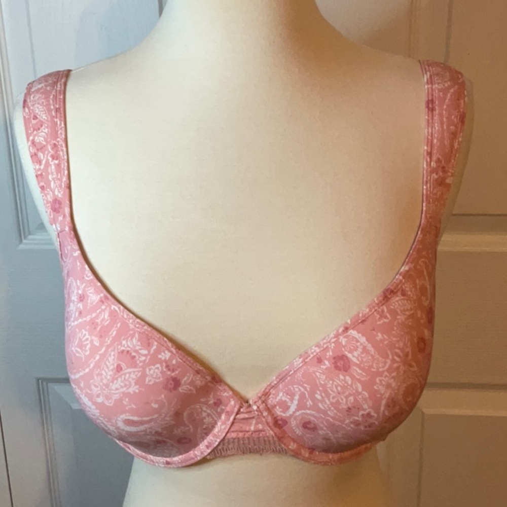 Lucky Brand Padded Underwire Paisley‎ Pink Bra Padded Straps 38C